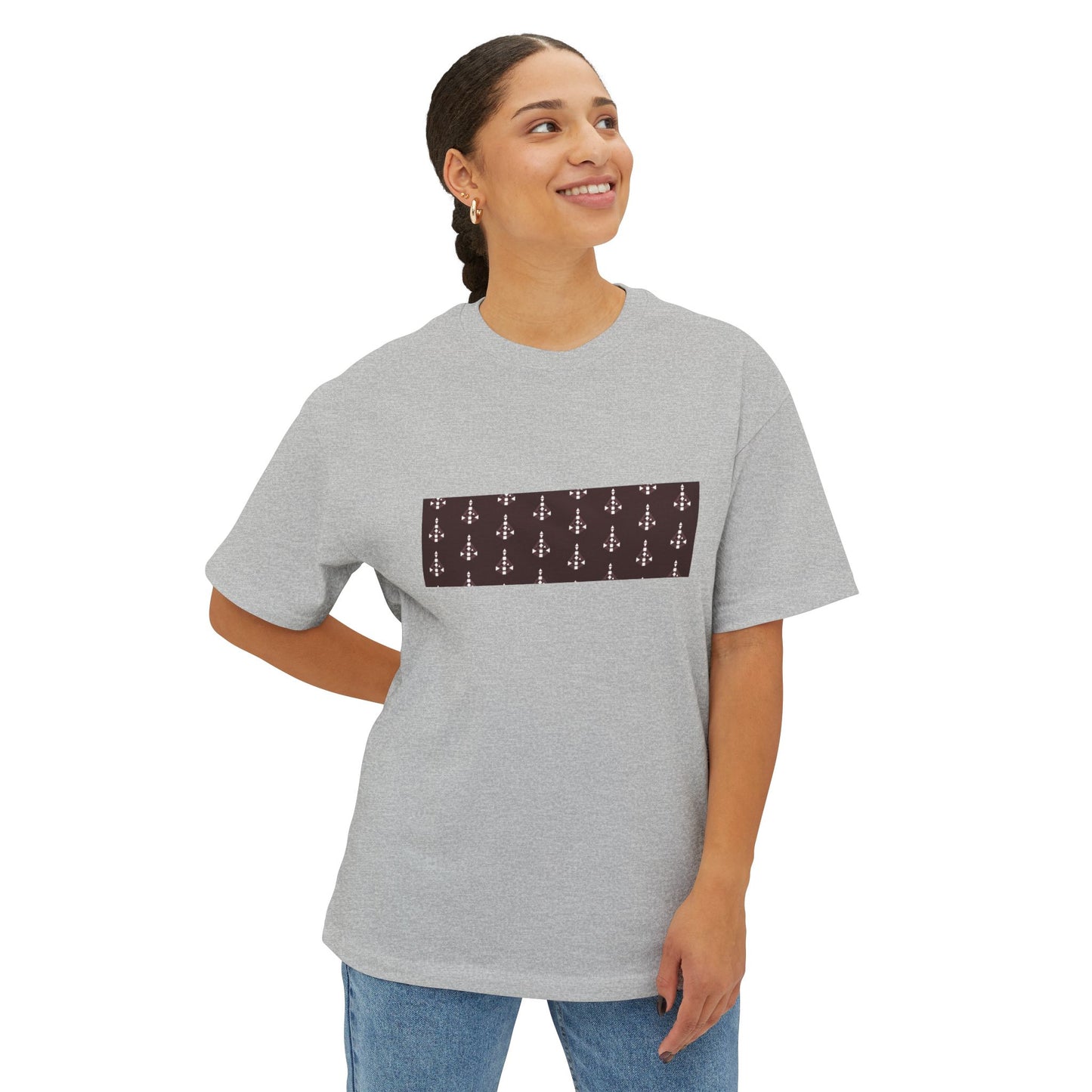 Unisex Body Graph pattern oversized Boxy Tee