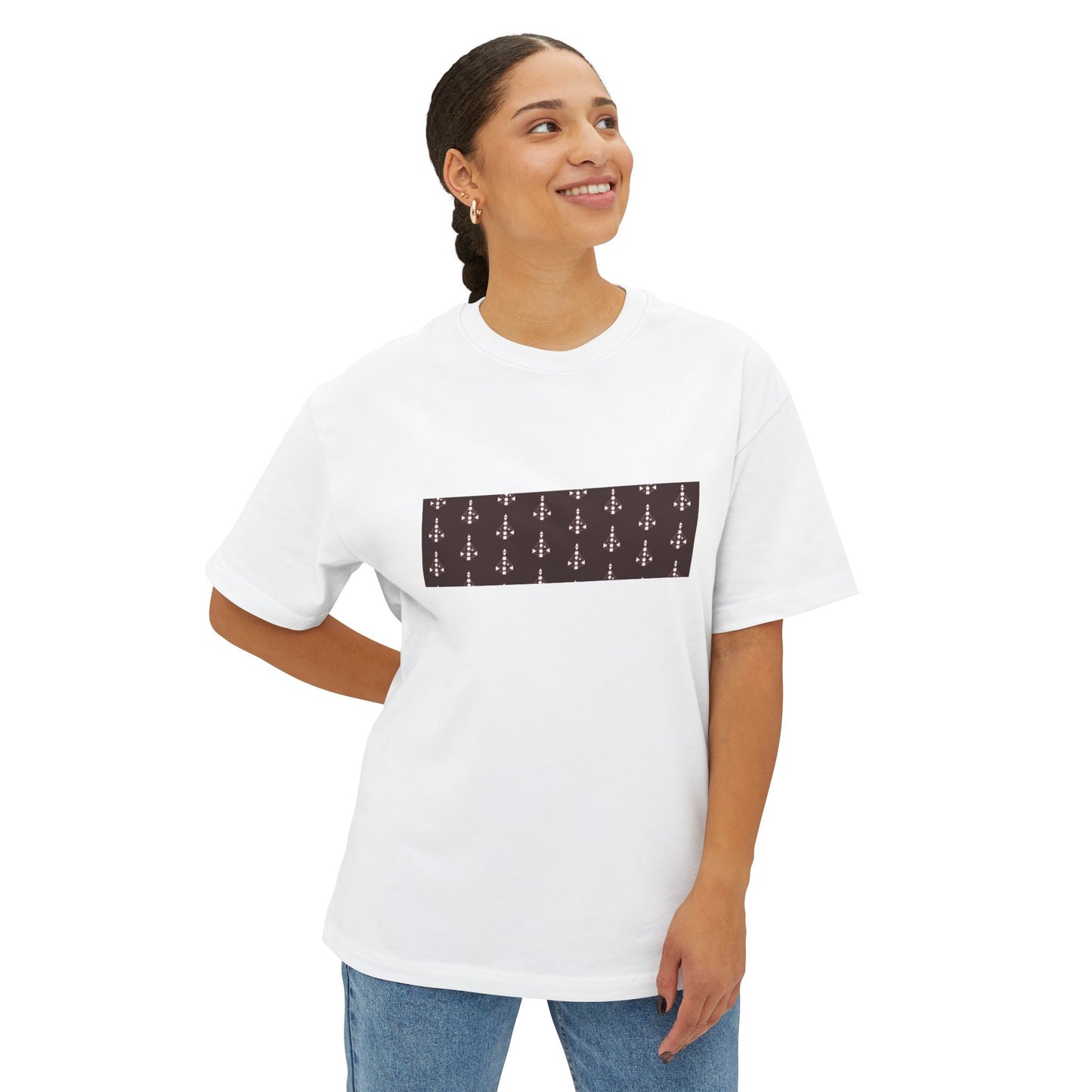 Unisex Body Graph pattern oversized Boxy Tee