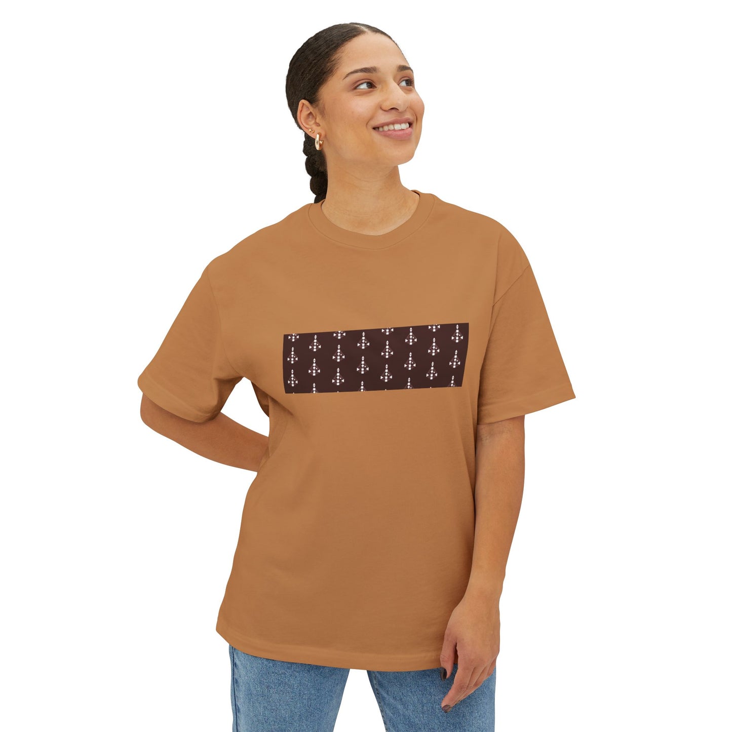 Unisex Body Graph pattern oversized Boxy Tee