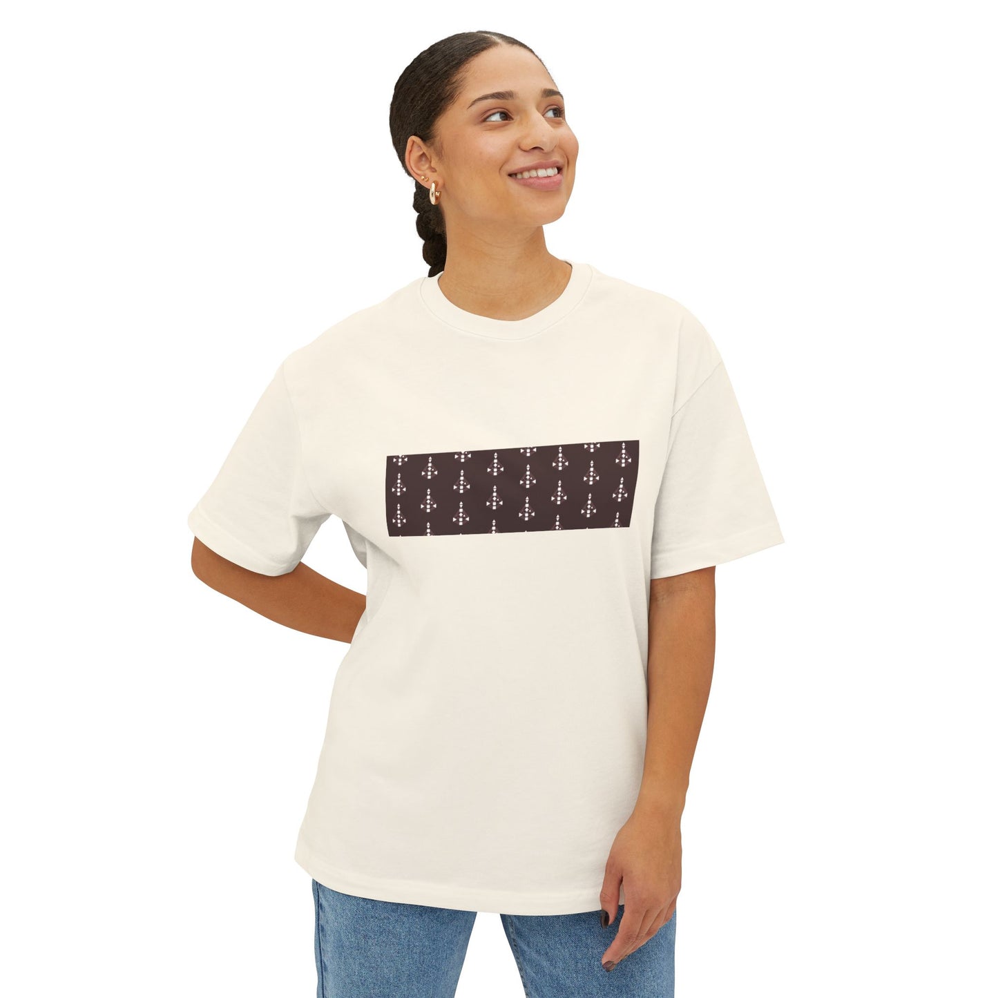 Unisex Body Graph pattern oversized Boxy Tee