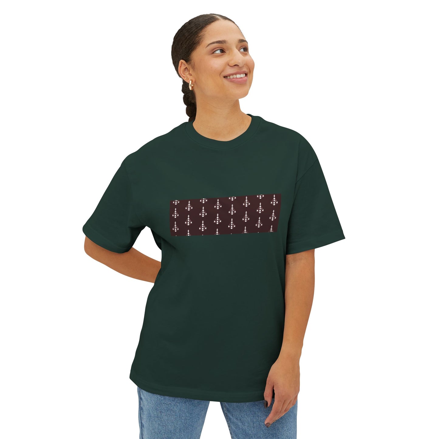 Unisex Body Graph pattern oversized Boxy Tee